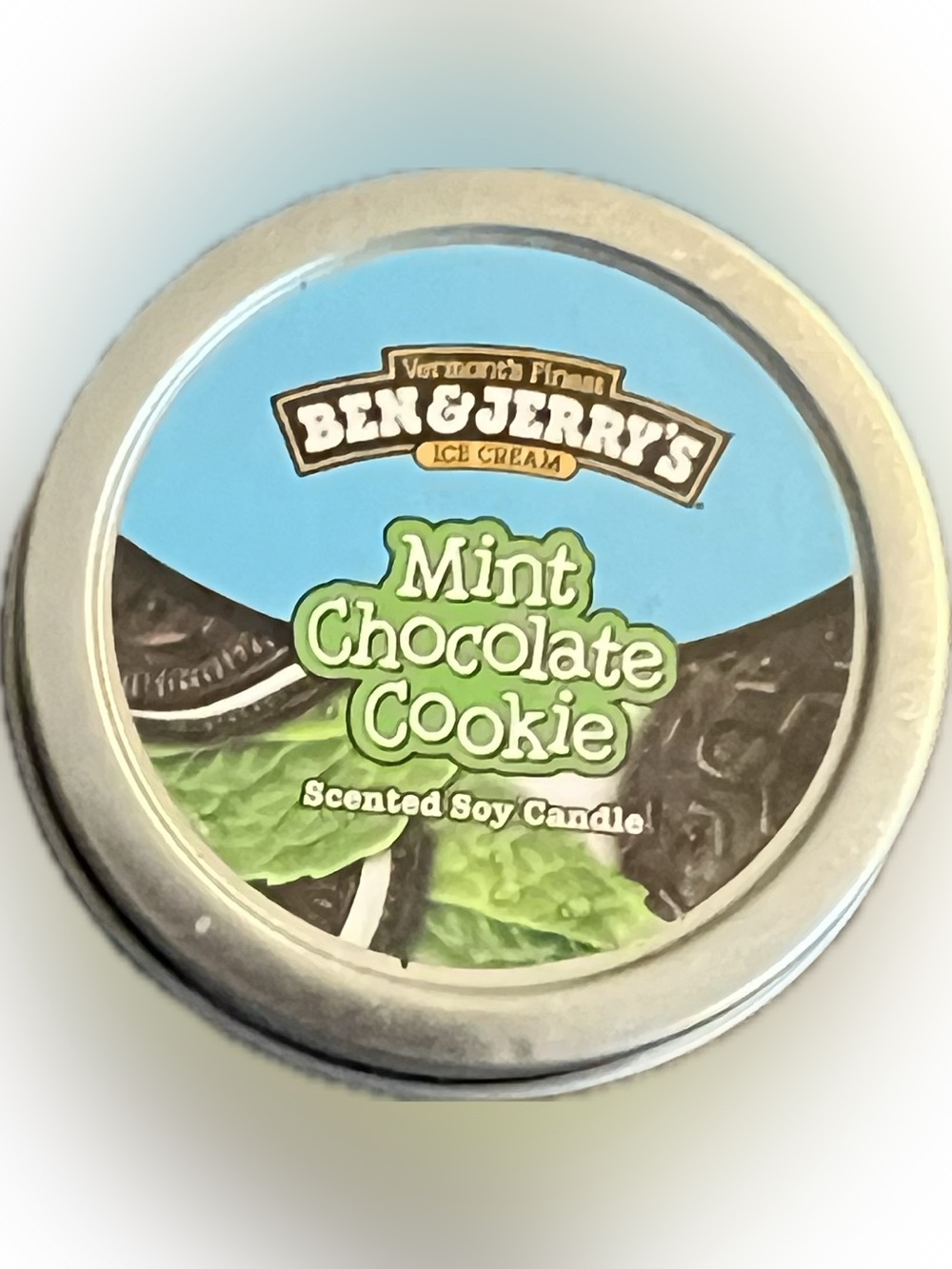 🔴New Ben & Jerry's Mint Chocolate Cookie Scented Soy Clean Burning Candle